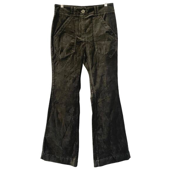 Anthropologie Maeve Velvet Bootcut / flare Pants Women’s Size 2 Big Pocket 70’s - Picture 1 of 12